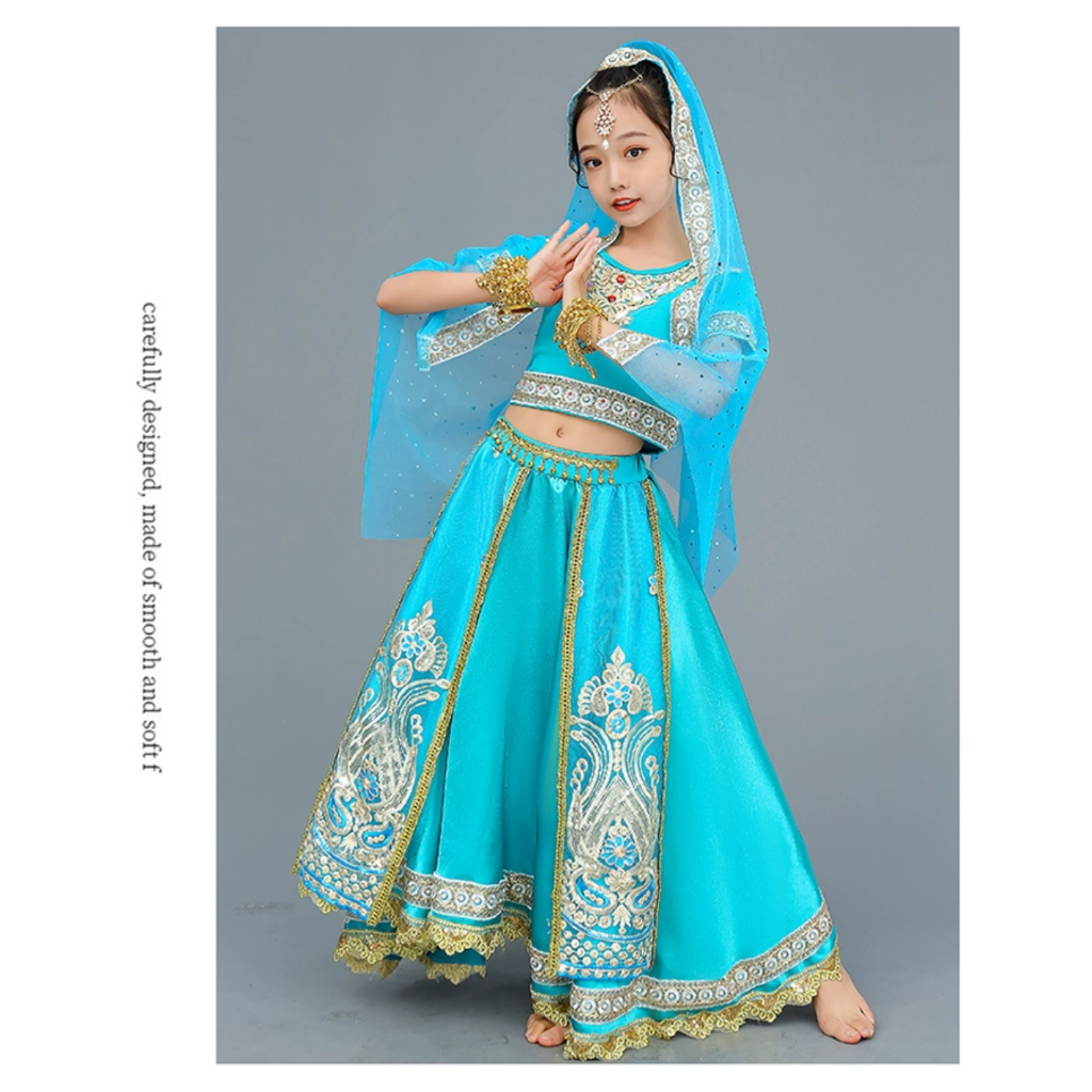 Girl Children Belly Dance Costume Bollywood Indian Oriental Style Suit