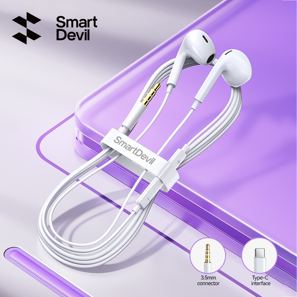 SmartDevil Corded Headset For iPhone/Android Type-c Port