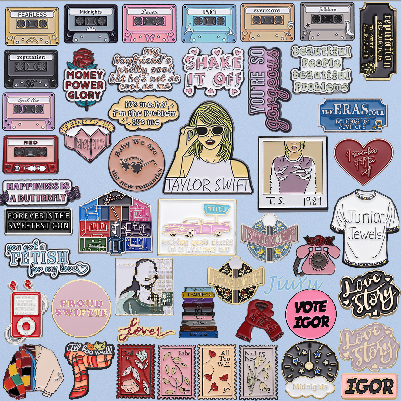 Taylor Swift World Tour Concert Tickets Enamel Pins The Eras Tour Brooch Badges Jewelry Gifts for Fans Friend
