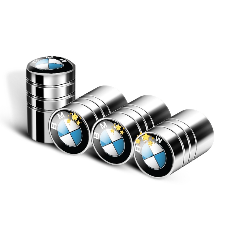 Suit for BMW Valve stem Cover for BMW BMW 4 Pieces of Metal car Wheel tire Valve stem Cover for BMW BMW X1 X3 M3 M5 X1 X5 X6 Z4 3 5 7 Series Logo Modeling Accessories