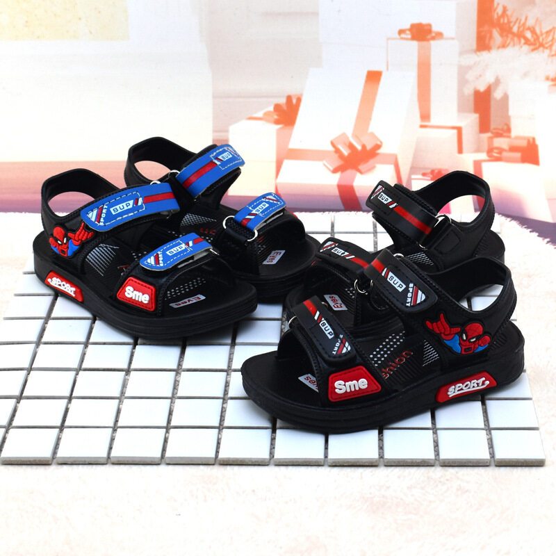 [Ready Stock] New Children's Sandals Korean Version of Handsome Children's Sandals Soft Bottom Wear-resistant Velcro Beach Shoes 21-40 Size