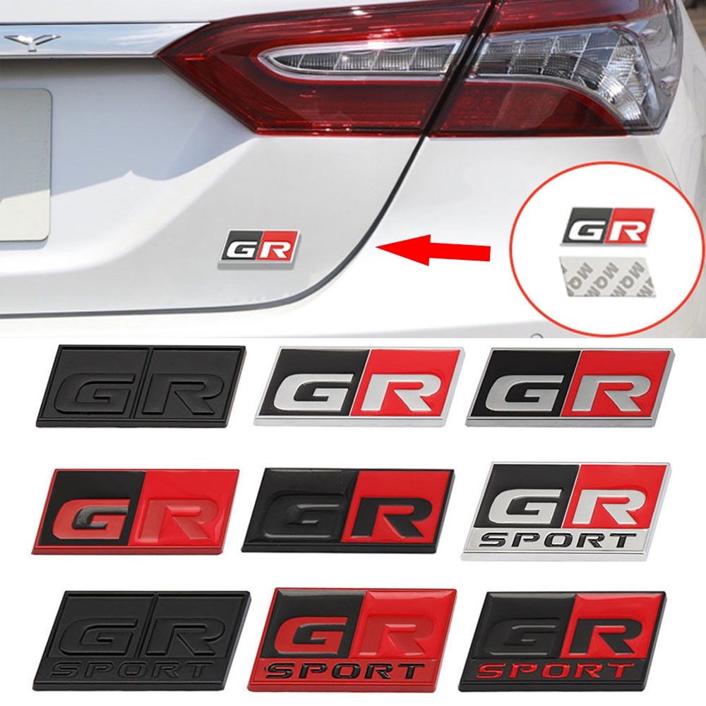 Car Sticker GR Logo 3D Metal Labeling Emblem Badge Decals For Toyota sport GR Sport C-HR RAV4 Avensis Prado Prius Auto Accessories