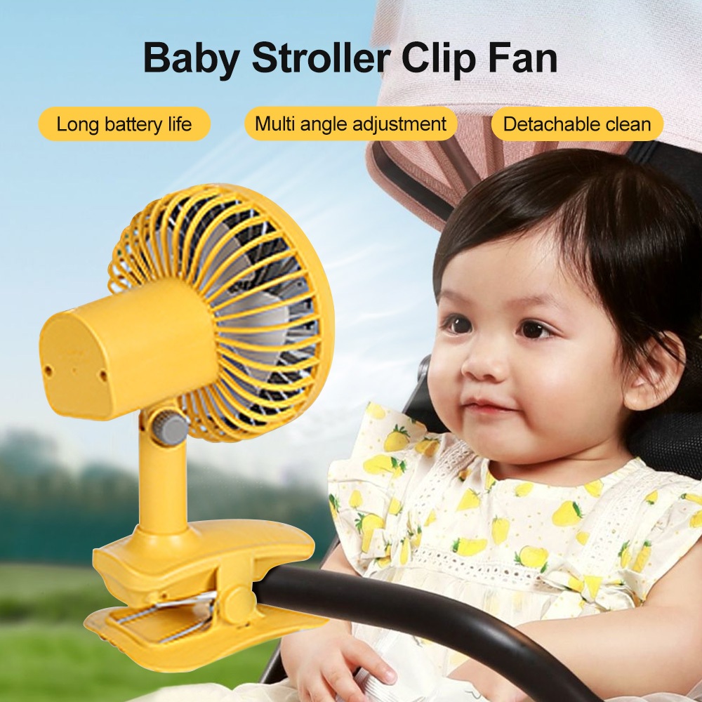 Auto-rotate Mini Table USB Charging Fan Small Kipas Clip Hand Cooling Office Table USB Charge Baby Stroller Fan 婴儿推车风扇