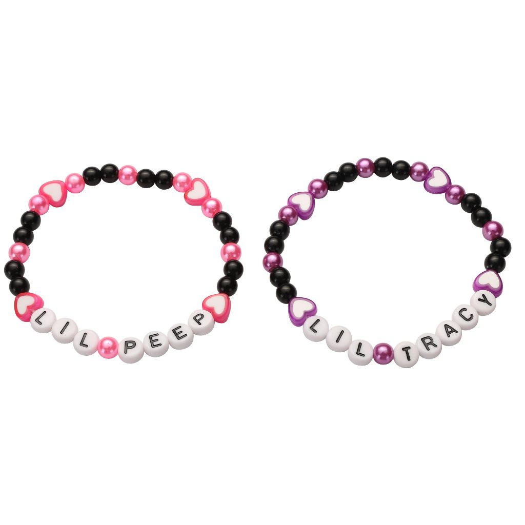 Lilpeep-Liltracy Friendship Bracelets Cosplay Costume Accessories Magnetic Couple Relationship Distance Bracelet Beads Anime Charm Pinky Promise Pink Best Friends Distance Matching