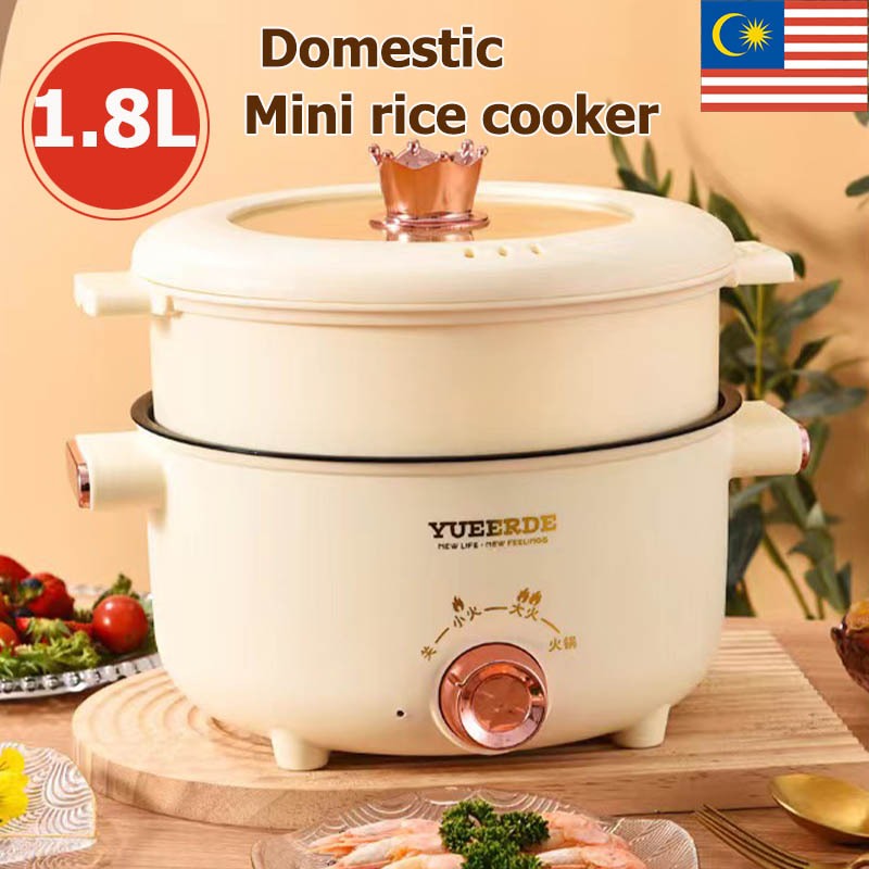 【24H shipment】4L Electric Pot Boiling Stew One Stainless Steel Electric Hot Pot Electric Wok Small Electric Boiler Multi-functional Household Electric Hot Pot