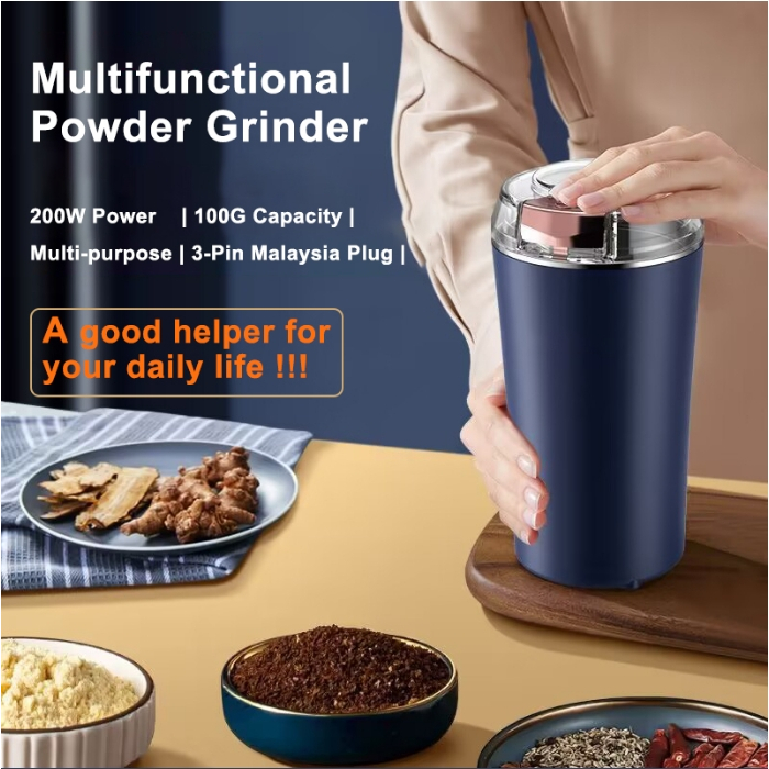 Coffee Grinder Machine 200W Strong Power Electric Grinder Coffee Bean Mini Blender Superfine Powder Coffee Bean Nuts Spices Flour Mill Grinder PP79