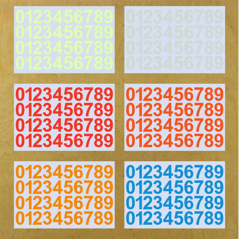 Glow in the Dark Number Stickers Car Parking Plate Phone Numbers Luminous Sticker Numbered Sticker 0~9 Numerical Digits House/Apartment/Desk/Dinning Table/Equipment Numbering Decal