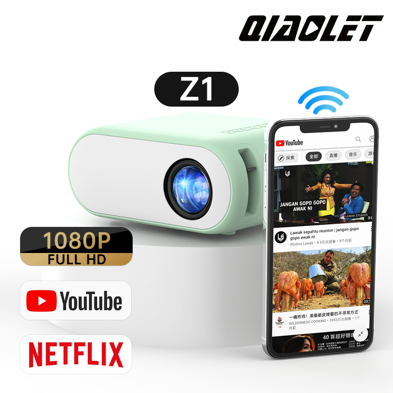 QIAOLET Z1 Projector Mini Projector 720P Projector Mirror Mobile Phone Mini Projector Gift For Kid