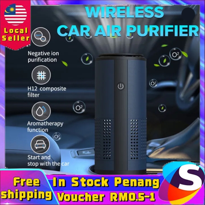 Wireless Air Purifier Mini Air Purifier USB Rechargeable Portable Car Air Purifier Negative Ion PM2.5 Formaldehyde Removal Purification Air Sterilization Deodorant Cleaner Freshener With Fragrant Tablets 2000mAh Home Air Purifier Vacuum Cleaner