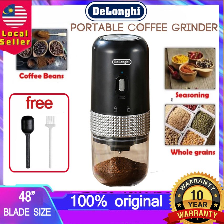 100% Original De'Longhi Coffee Grinder Electric Automatic Portable Coffee Grinder USB Rechargeable