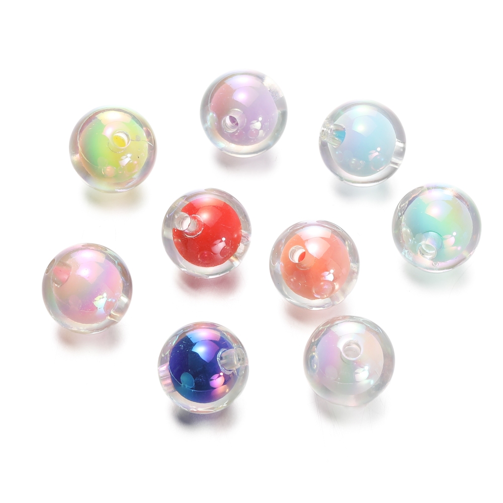 St. kunkka 5pcs16mm Acrylic Multicolor Transparent Beads in Beads for Handmade diy Bracelet Necklace Accessories
