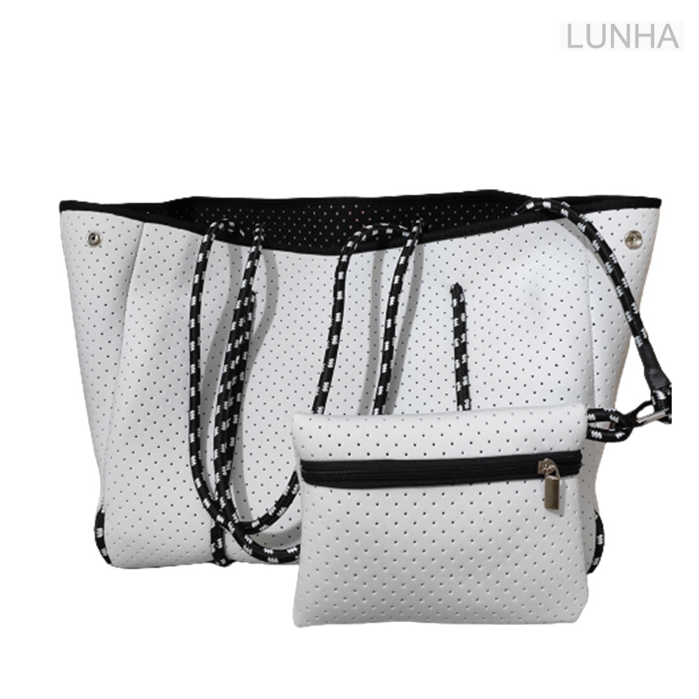 Women's Waterproof Tote Shoulder Bag EVA Handbag Shopping Bag Large Capacity Summer Holiday Breathable Beach Bags Sports Fitness Swimsuit Bags Durable Lightweight