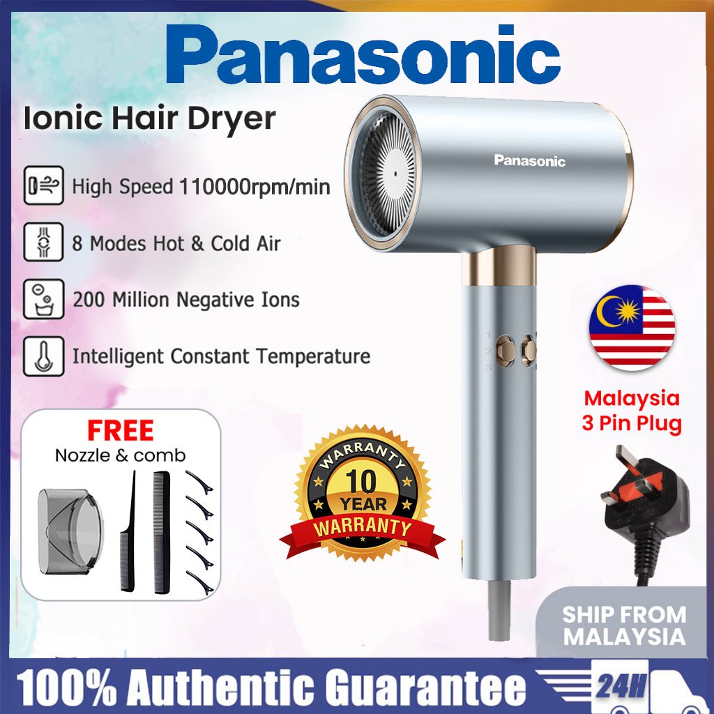 100% original Panasonic hair drye high-speed negative ion hair care no damage to hair quick drying and silent Household hair dryer