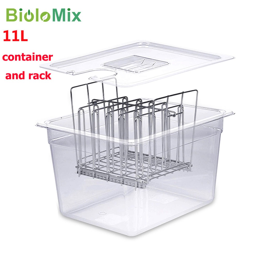 BioloMix Stainless Steel Sous Vide Rack and 11L Container for Sous Vide Cooker