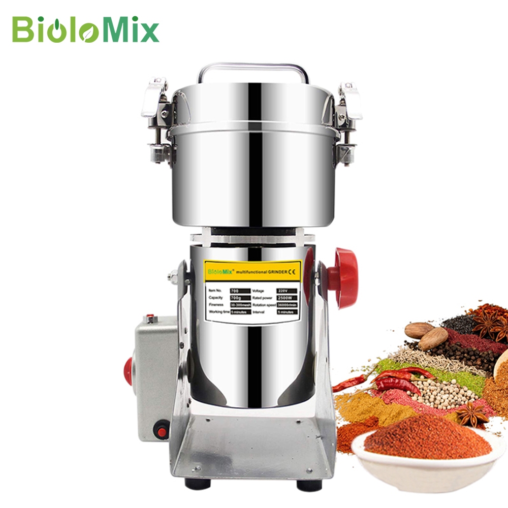 BioloMix 2500W Stainless Steel Coffee Bean Spices Herb Grinder Cereals Dry Food Grinder Machine home medicine flour powder crusher 700g 800g 药材五谷杂粮研磨機 磨粉機 粉碎機