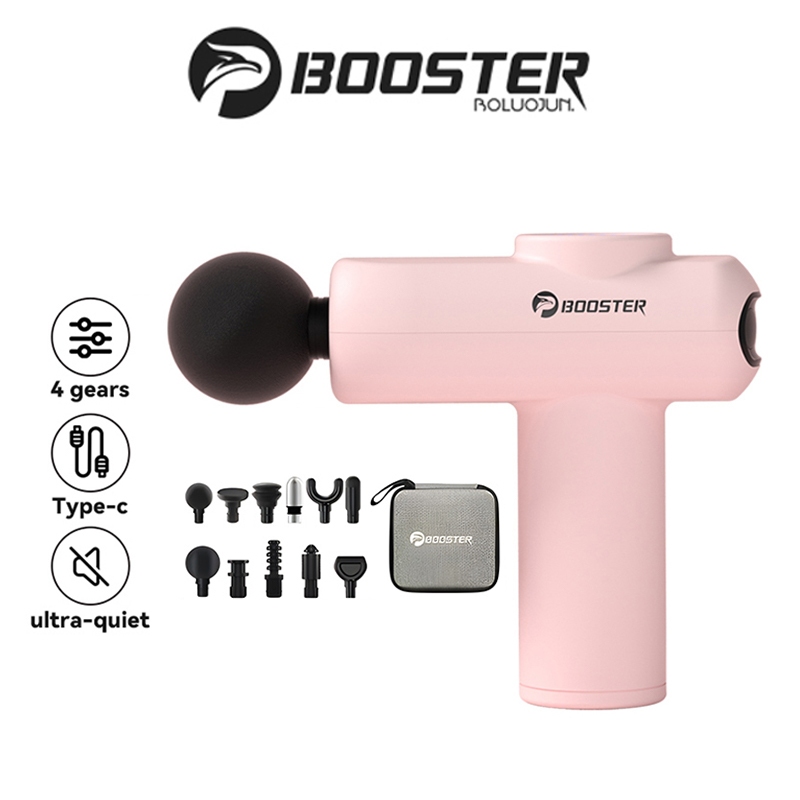 Booster Mini V2 Massage Gun Deep Muscle Vibration Portable Relieve Fatigue 4 Massage Heads Body Relaxation Massager Electric Machine