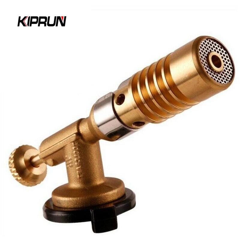 KIPRUN flamethrower, Camping Gas Torch all bronze Multipurpose Welding Fire Maker Flame Gun，Gas Blow Welding Torchs Automatic Flamethrower for Picnic Cooking BBQ Soldering Blow