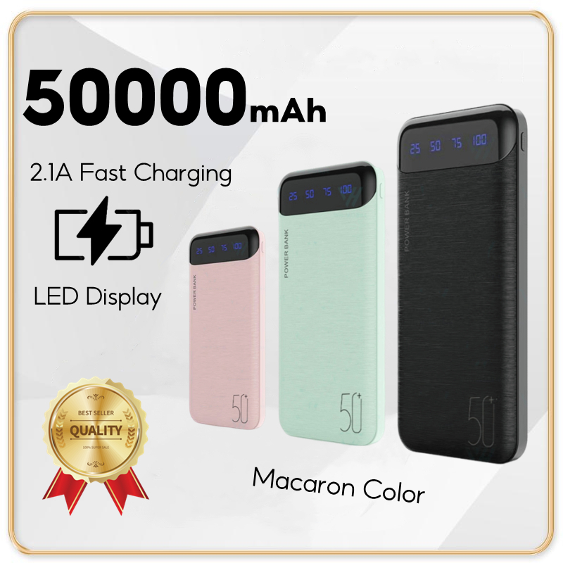 50000mAh PowerBank Portable Digital Display Three Input Dual Output Retro Mobile Power Bank Rich in Color and Beautiful in Appearance Portable travel