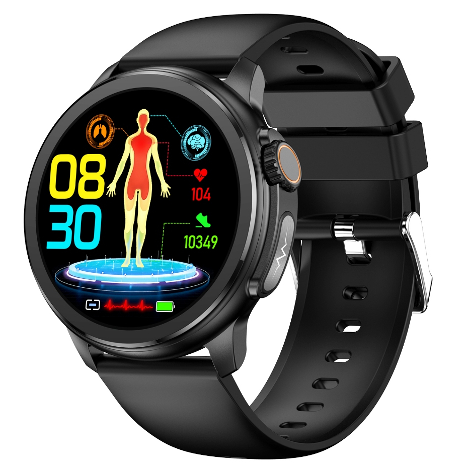 2024 New AMOLED ECG Blood Sugar Smart Watch Men's Bluetooth Call Temperature Monitoring AI Medical Diagnosis Women's Health Tracking Smart Watch