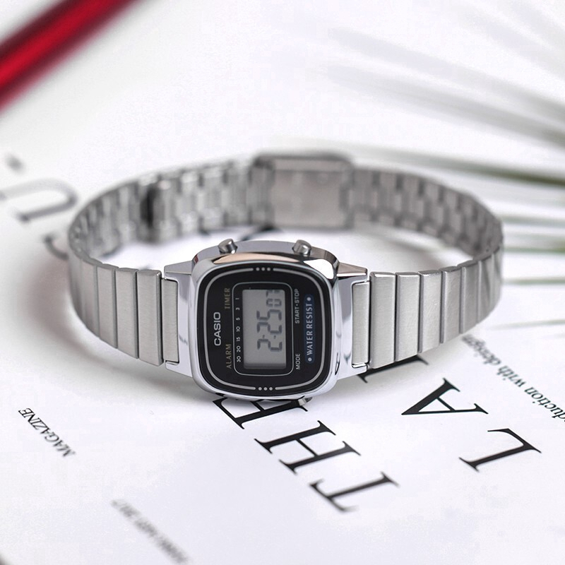 Casio Ladies Girls Retro Vintage Mini Dial Digital Quartz Stainless Steel Watch La670 La-670 La-670wa Brand New