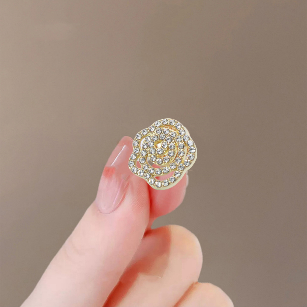 Rose Safety Cover up Shirt Button Pin Brooch Buttons or Clothing Dress Supplies