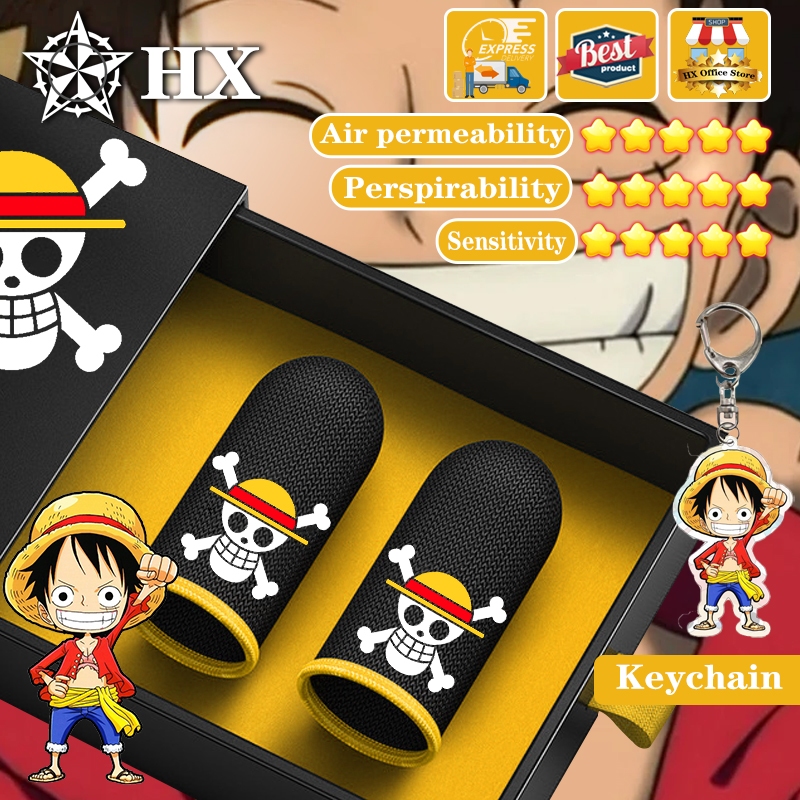 HX One Piece Luffy Skull Finger Sleeves for Gaming,Gaming Finger Sleeve,Finger Gloves For Gaming, Fiber Breathable Game Controller Accessories SweatProof Gaming Thumb Sleeve.