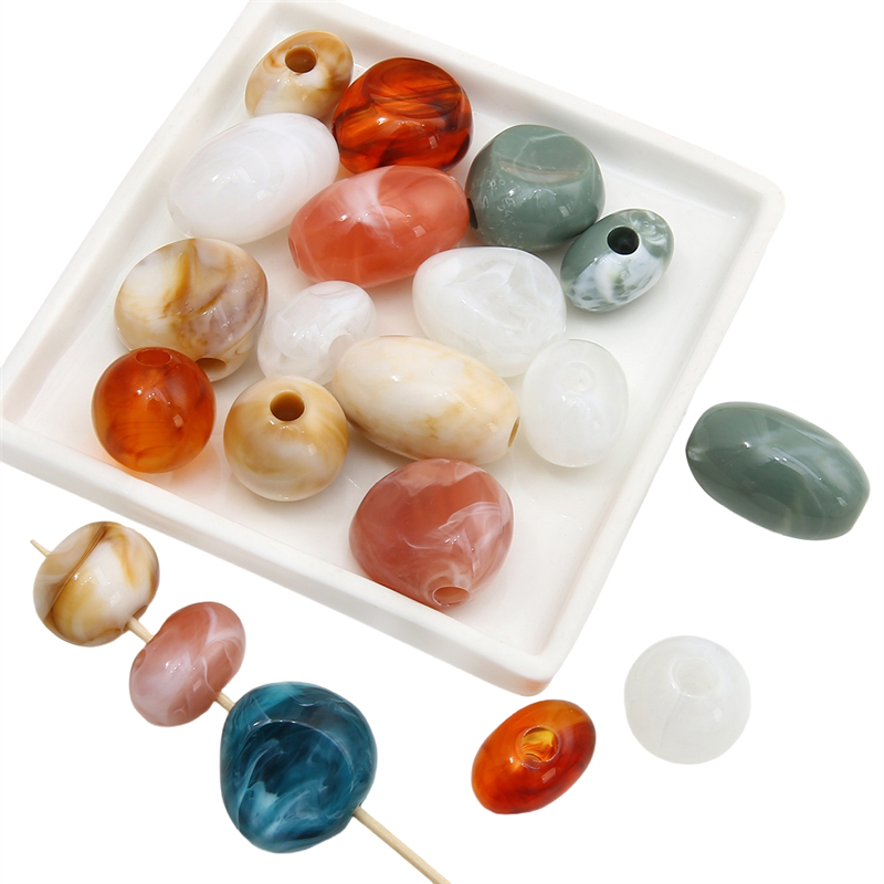 5pcs High Quality Amber Shell Colors Acrylic Beads Charm Loose Spacer Beads for Bracelet Necklace Earring Keychain DIY Jewelry Making Accessories