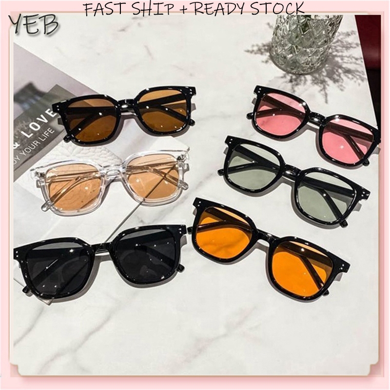 Korean Trendy Yellow-Green Sunglasses For Men Trendy Ins Internet Celebrity Hip-Hop Colorful Sunglasses Driving Trendy Glasses Cermin Mata Hitam