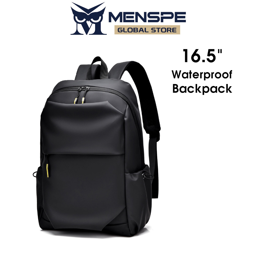 Menspe Waterproof Backpack Laptop Bag Pack Men Water Proof Work Bagpack School Bag for Man Student Rider Big Size Woman Mens Guy Boy College Black High Quality Galas Sekolah Lelaki Tahan Lasak Perempu