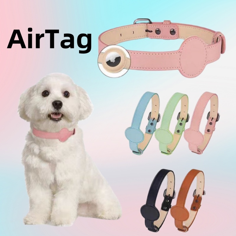 Koler kedudukan haiwan peliharaan Pet Collar Dog Collar Cat Collar Puppy Kitten Collar Apple Airtag Cat and Dog Collar Cat Collar Security Anti-loss PU Microfiber Pet Positioning airtag cat collar 宠物定位项圈