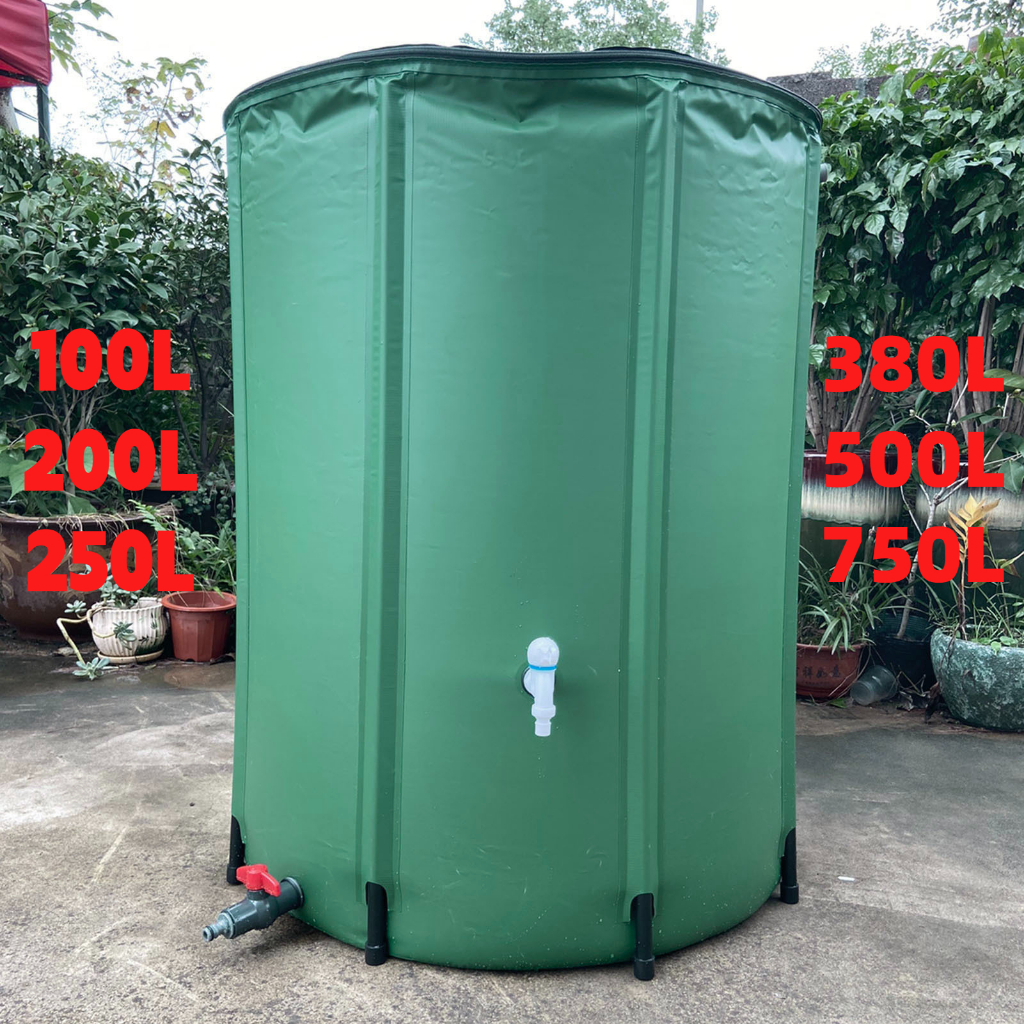 Portable Rain Barrel Water Butt 100/200L/250L/500L/750L Collapsible Rainwater Collection System Storage Container Water