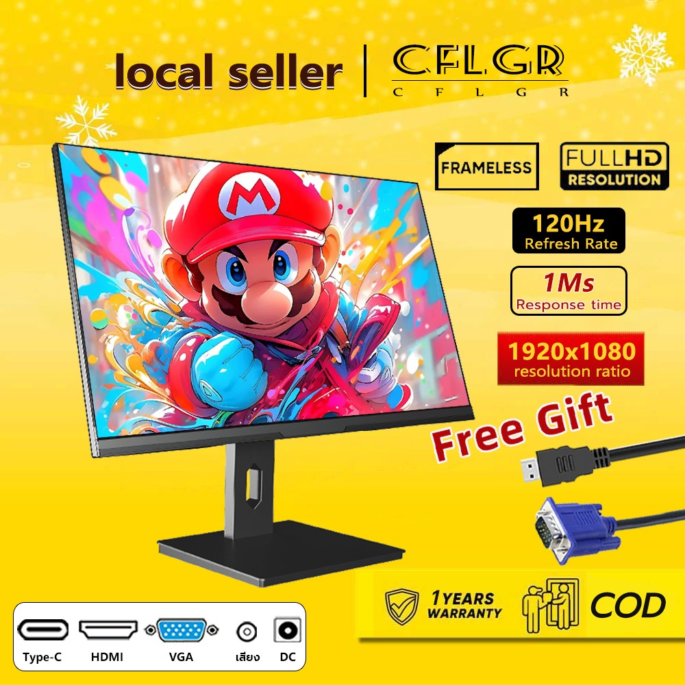 22-27inch LED Monitor Computer PC 19-24inch 144hz Laptop Office Gaming Monitor 1080X1920 VA 75Hz Screen Online School Home Work Low Blue Light, Flicker Free, Wall Mountable