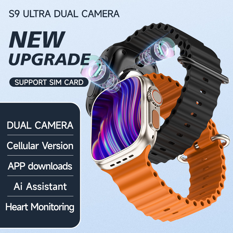 DUAL CAMERA 4G S9 Ultra Smart Watch Android 9.0  Men 4G Smartwatch Phone WIFI All-network Video Call GPS SmartWatch