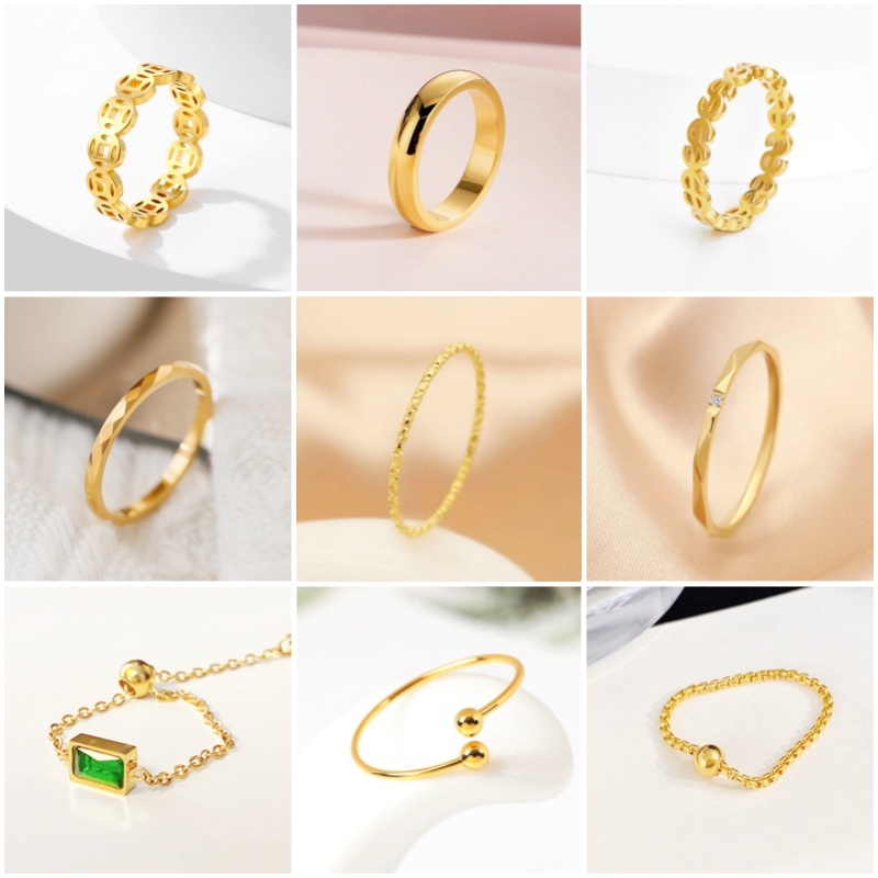 Rhombus Ring for Woman No Fading Cincin Perempuan Stainless Steel Cincin 18k Gold Couple Ring Minimalist Rings Jewellery Gift 戒指