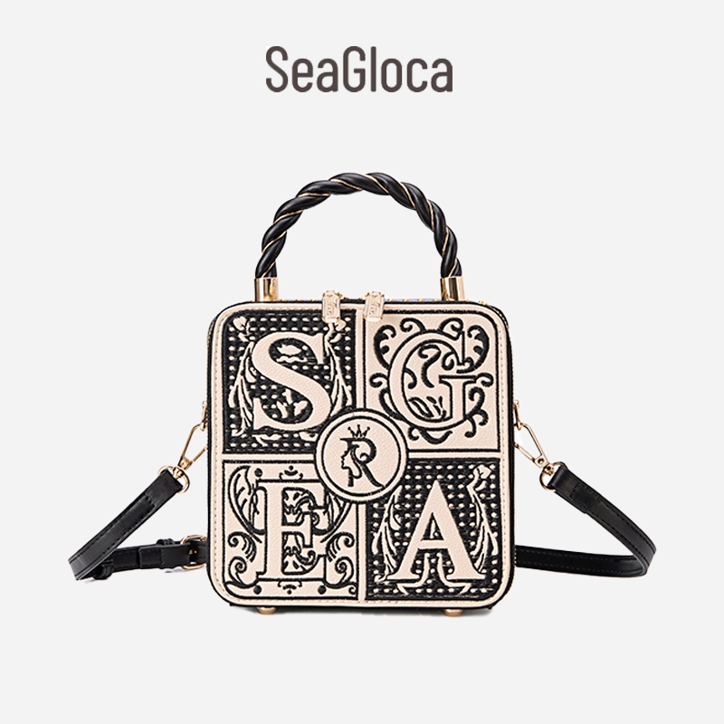 SeaGloca Luxury Retro Biscuit Fashion Handbag Versatile One-shoulder Square Bag For Woman No.1345