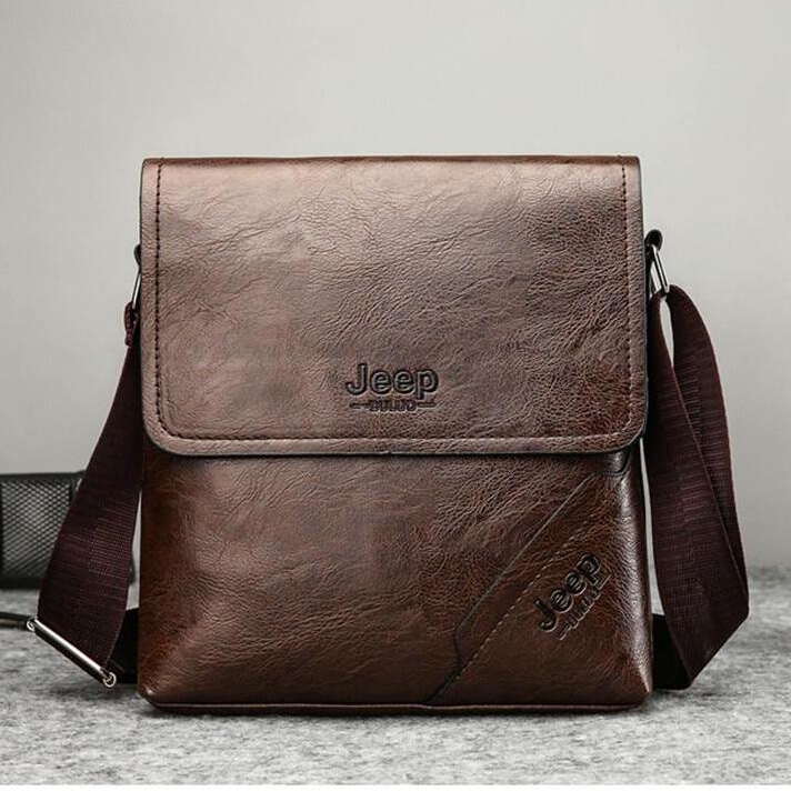 Beg Kulit Lelaki JEEP Leather Shoulder Bag Authentic Sling Bag Messenger Crossbody Bag Beg Lelaki Murah beg silang