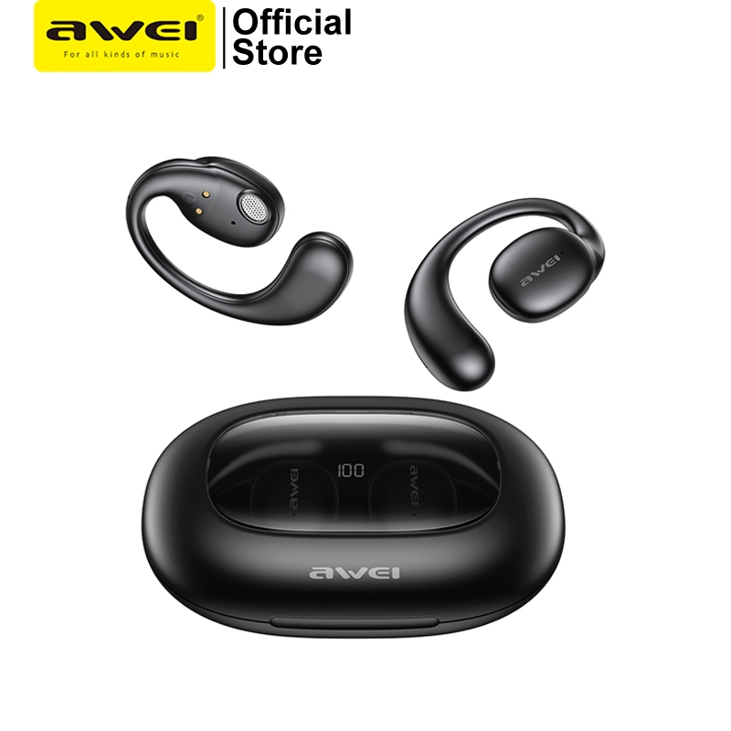 Awei T80 OWS Open Wireless Earphones Bluetooth V5.3 Air Conduction Ear Hook Earbuds Sports Headset with Microphone