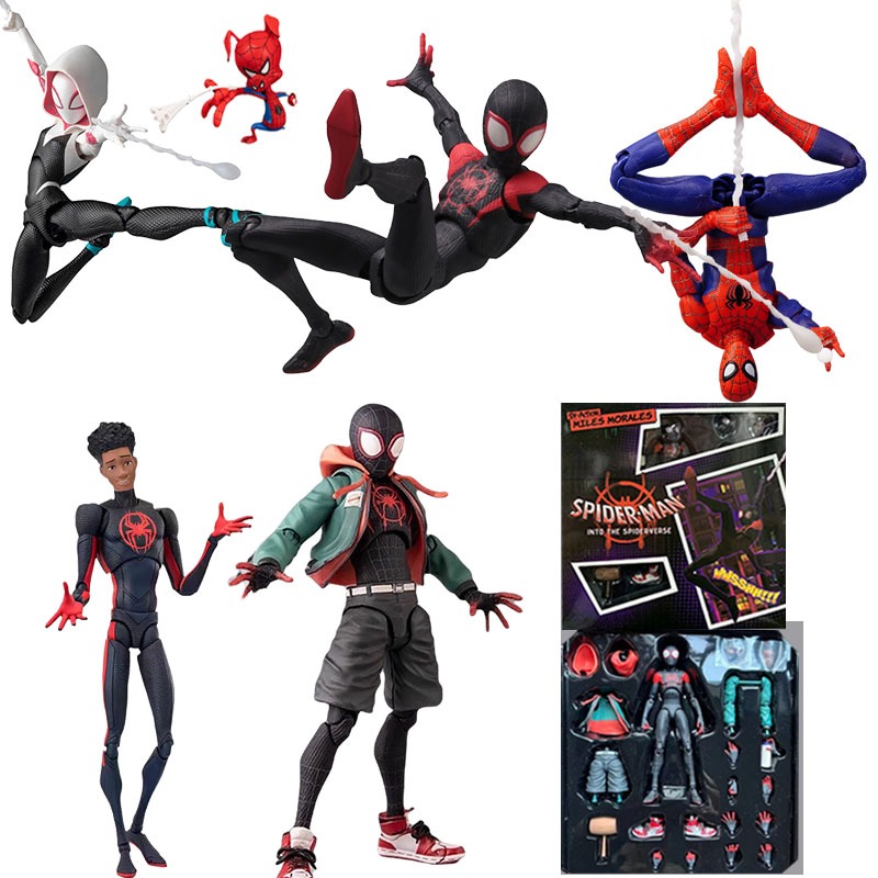 Spiderman Miles Morales Into The Spiderverse SV Spider Man Peter Parker SHF Movable SpiderMan Homecoming Season Model Boxed Action Figure