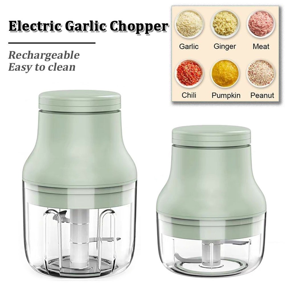 Mini Electric Grinder Crusher Food Garlic Vegetable Chopper Grinder Crusher Press for Nut Meat Fruit Rechargeable On