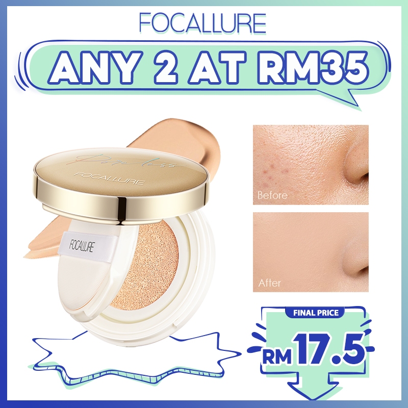 Focallure #GoldenAge Poreless BB Cushion---Medium To Full Coverage Waterproof Long-Lasting Matte Effect Soft Smooth