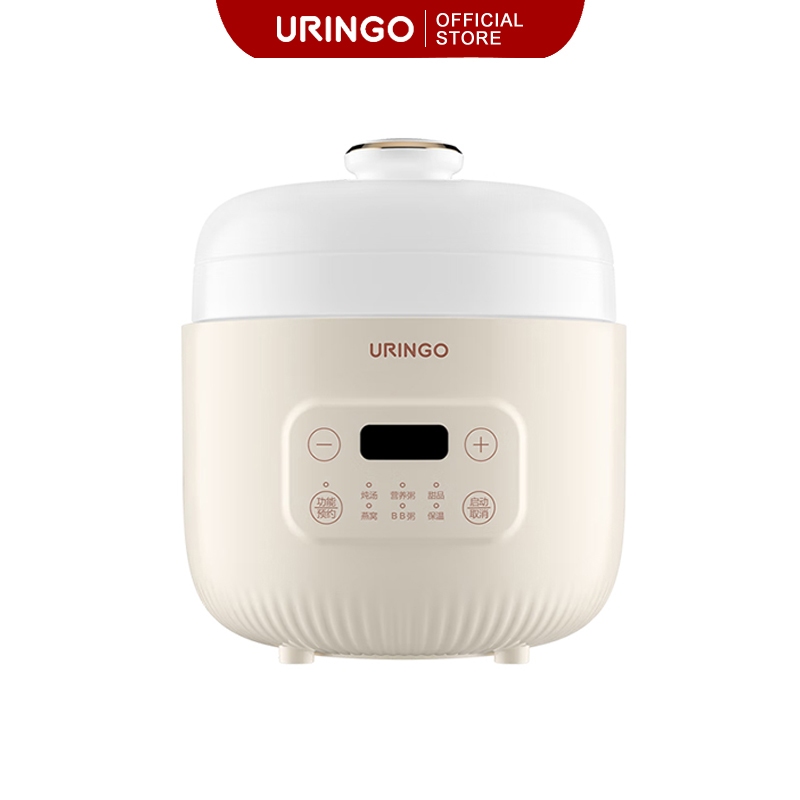 URINGO Slow Cooker Baby Porridge Stew Pot Ceramic Electric Soup Cooker (1L)