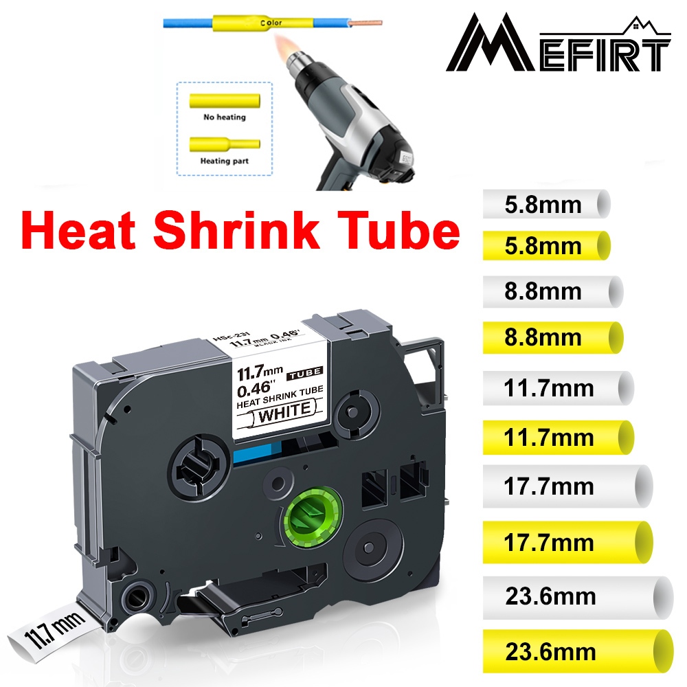 【5.8mm-23.6mm】Compatible for Brother Heat Shrink Tube Label Tape HSe211 HSe221 HSe-231 HSe251 HSe611 HSe621 HSe631 HSe-651 for Brother P-Touch PT-E550WVP E550W E500VP Label Maker