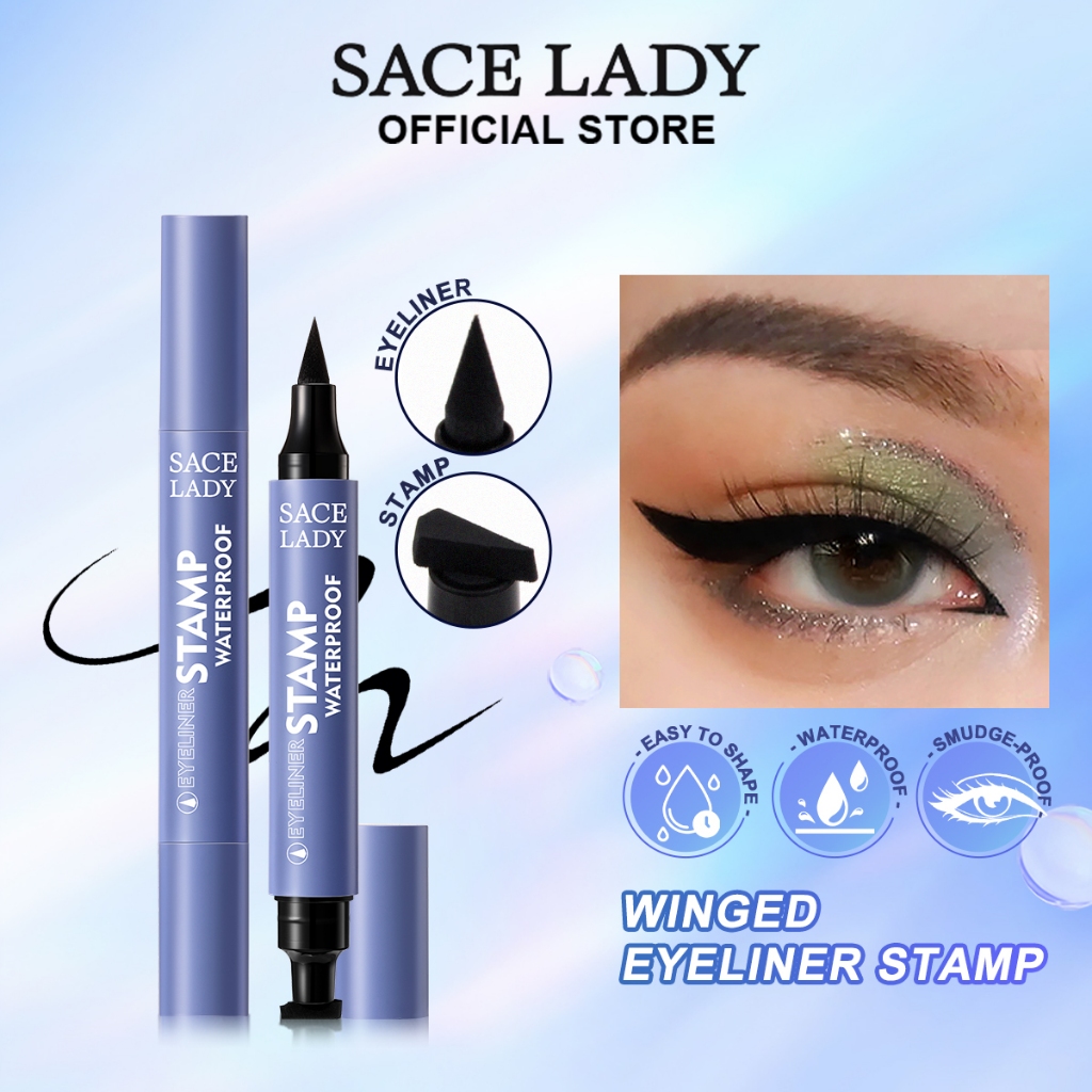 SACE LADY Winged Eyeliner Waterproof Smudge-proof Double Head Seal Stamp Liquid Eye Liner Pen