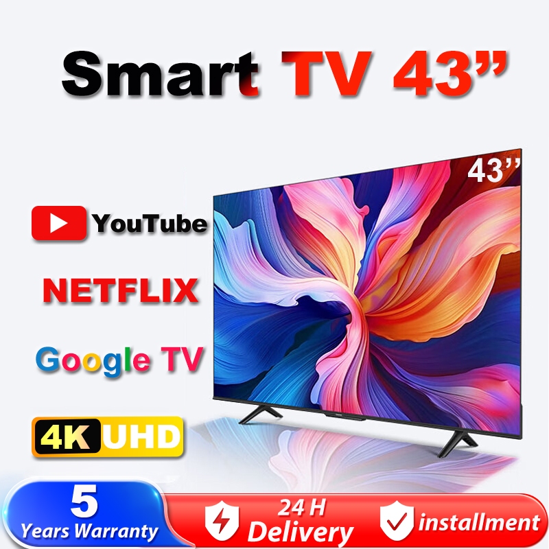 Smart TV 43 Inch 4K UHD Android 12.0 TV Android TV EXPOSE Digital TV LED Murah LED Television 1080P With WiFi/YouTube/MYTV/Netflix/Hdmi/USB 5-year warranty