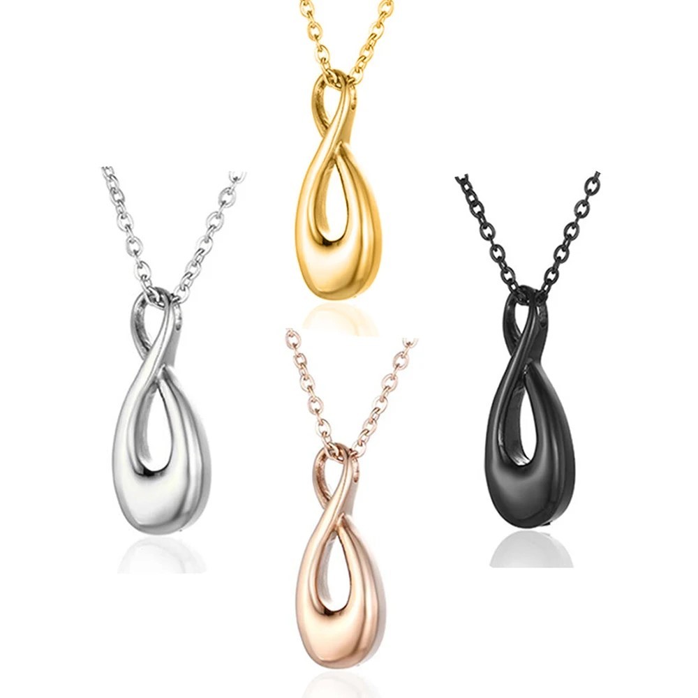 Stainless Steel 316L Memorial Infinity Cremation Pendant Jewelry for Ashes 8 Shape Eternity Funeral Urn Keepsake Necklace