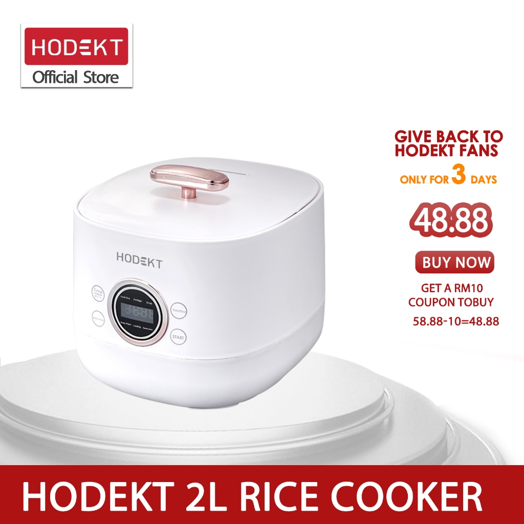 HODEKT Multi Cooker Periuk Nasi Elektrik Mini Rice Cooker Smart 2L Non Stick Pot Multifunction Electric Cooker Rice Cooker 迷你電飯鍋