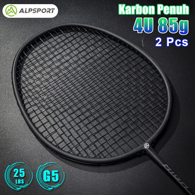 ALP RR 2pcs 4U G5 100% Original Design Full Carbon Fiber 22-25Lbs Strung Badminton Racket With Free String Grips And Bag Professional Offensive Type Reket Pro Racquet Sports Equipment Battledore Raket