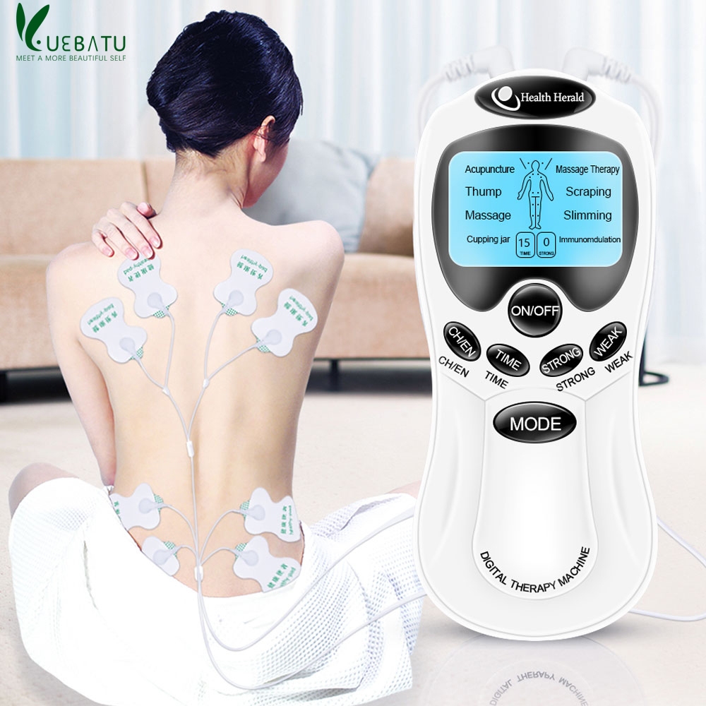 Electric Muscle Massage Body Massager Powerful EMS Therapy Device With 8 Electrodes