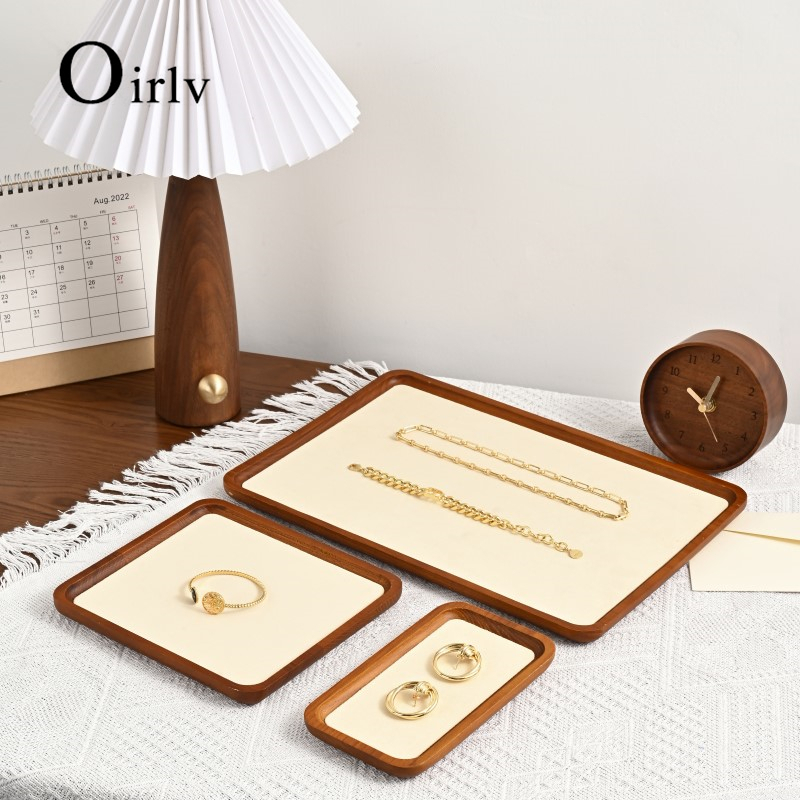 Oirlv Rings Earrings Bracelet Necklace Display Tray Coin Storage Jewelry Organizer Holder Plate SM129 SM130