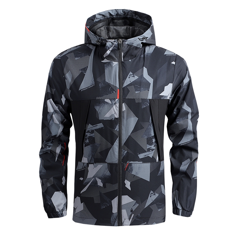 Men Jacket Windbreaker Outdoors Sports Casual Camouflage Jacket Waterproof Height Quality Fashion Casual Hooded